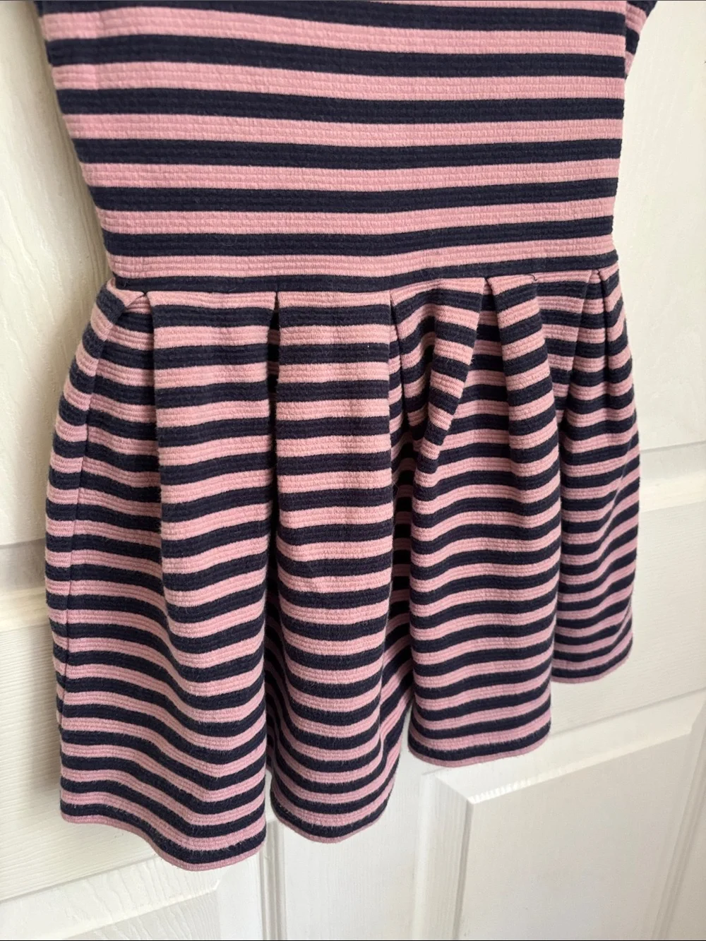 Polo by Ralph Lauren Pink & Navy Striped Girls Dress Size 5 Cotton blend preppy